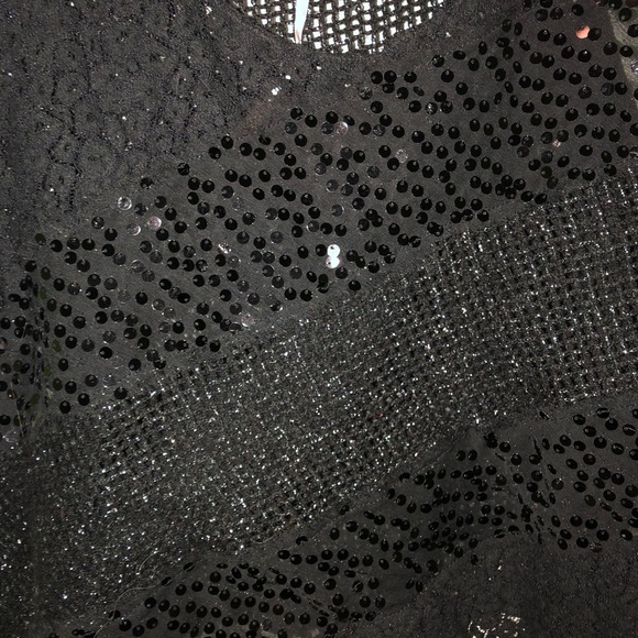 Black Sequin & Mesh Free People Tank - Picture 2 of 3